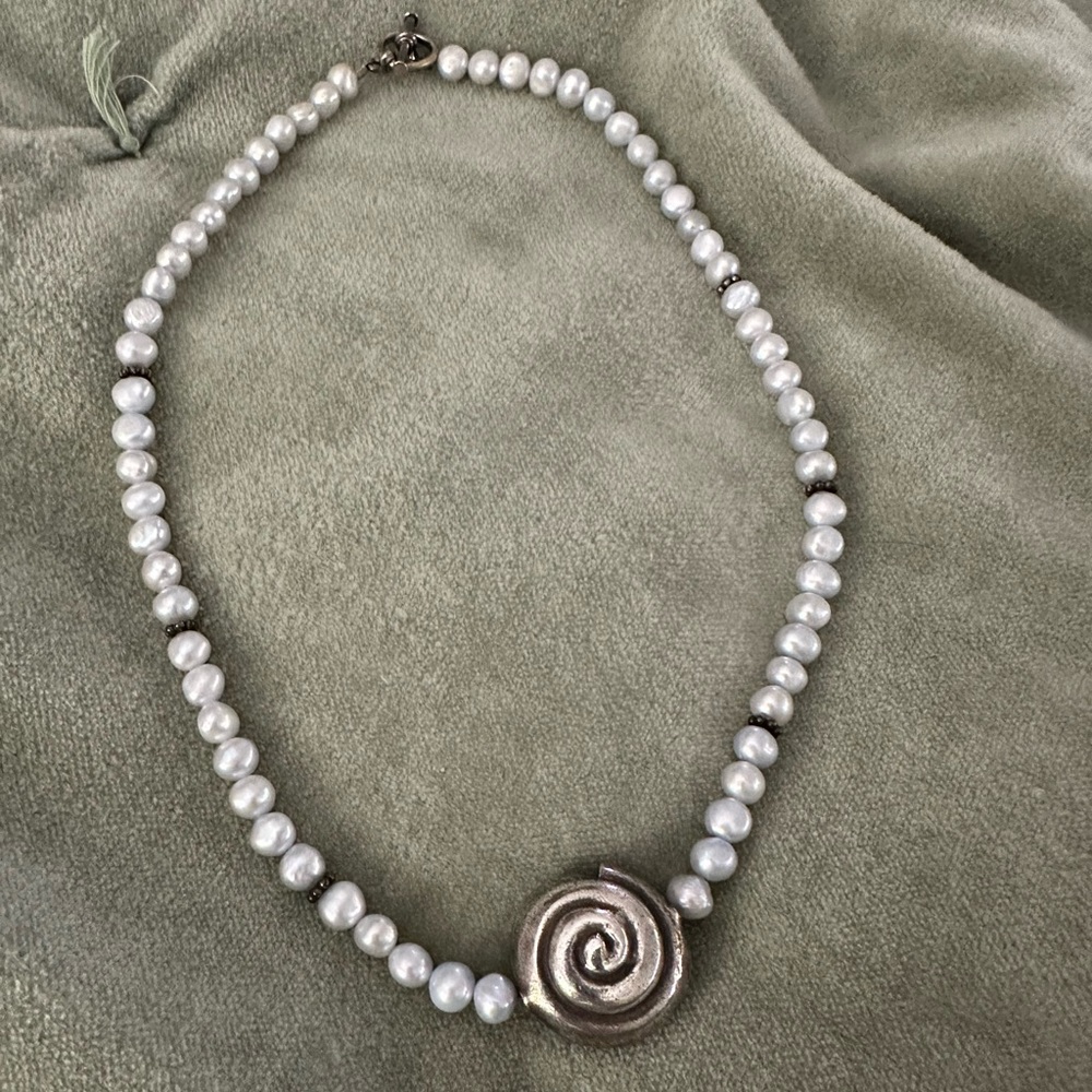Freshwater Pearl and Sterling Silver Necklace